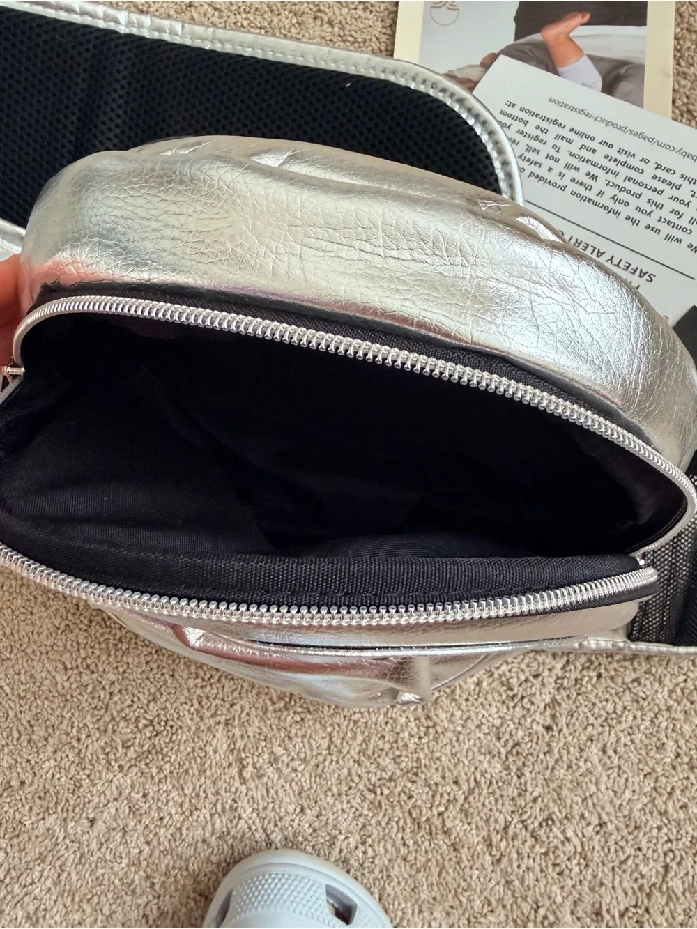 NWT TushBaby Hip Carrier - Metallic Silver - Limited Edition